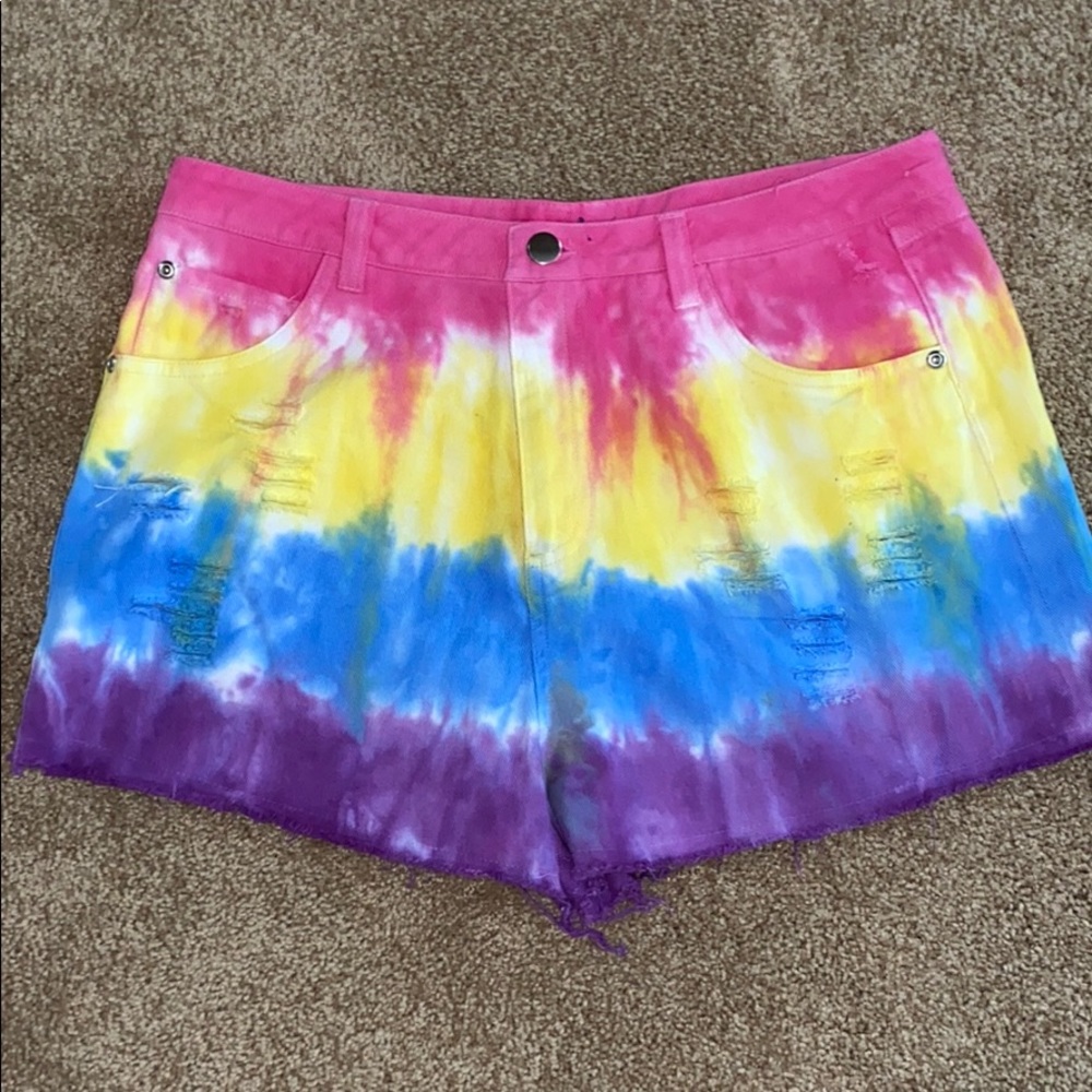 Forever 21 Jean tie-dye shorts
